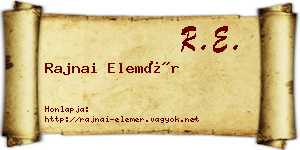 Rajnai Elemér névjegykártya